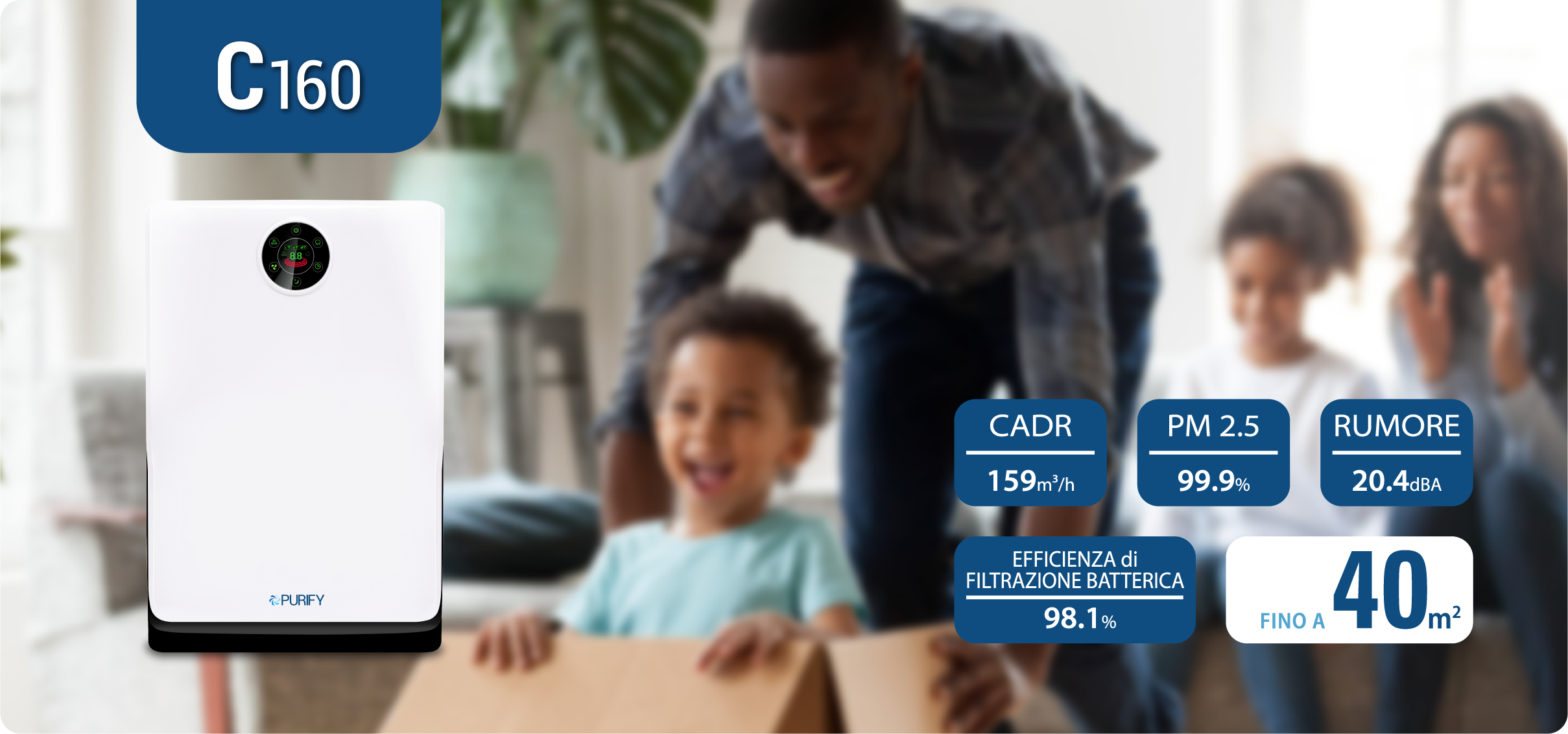 PURIFY – Purificatore d’aria – Serie C160