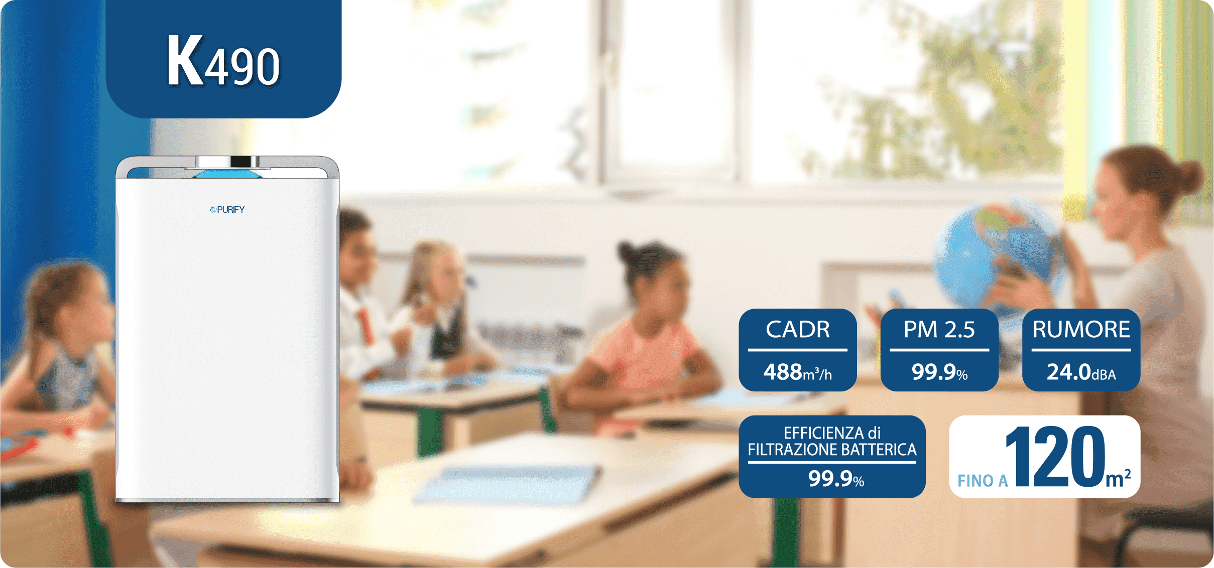 PURIFY-Prodotto-Purificatore d’aria-K490 – Immagine Revolution A